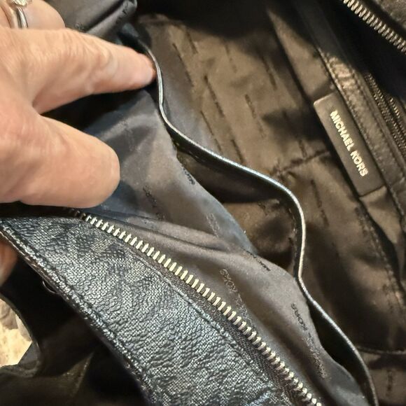 Michael Kors Fulton Signature Logo Shoulder Bag, LG Dark Gray With Storage Bag - Picture 8 of 16